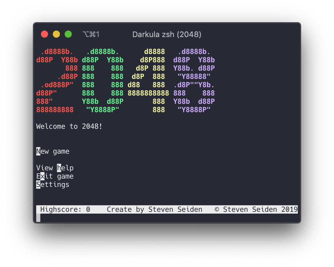 A screenshot of the game starting, showing a stylized 2048 logo.